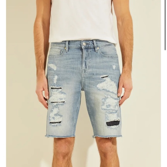 New GUESS Eco Slim Denim Shorts SZ 32 - Picture 1 of 10